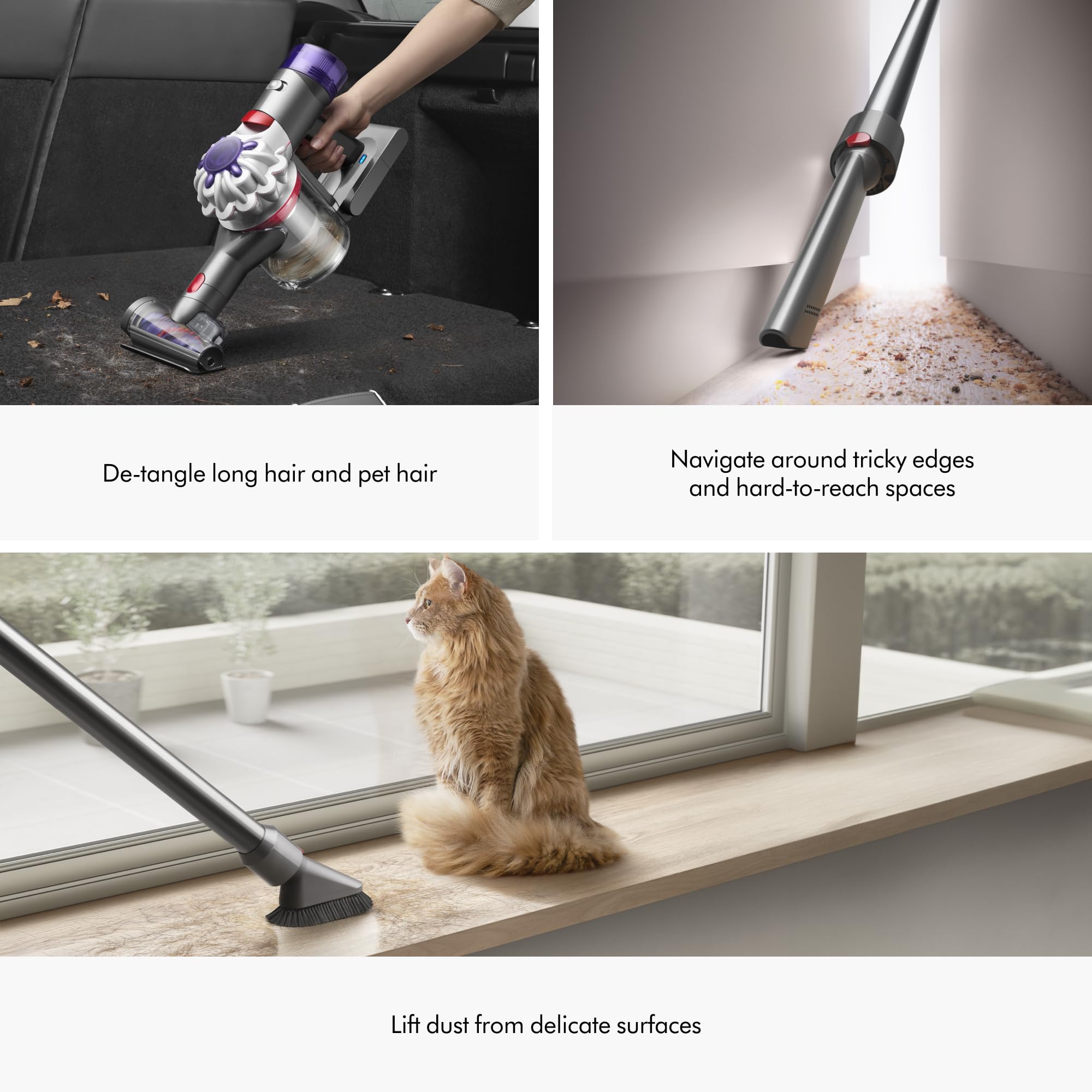 Dyson V8 Plus cordless vacuum converts to handheld for stairs and car cleaning