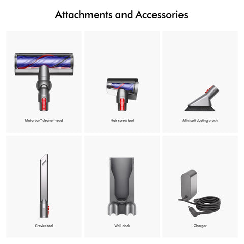 Dyson V8 Plus whole-machine filtration captures fine dust and expels cleaner air