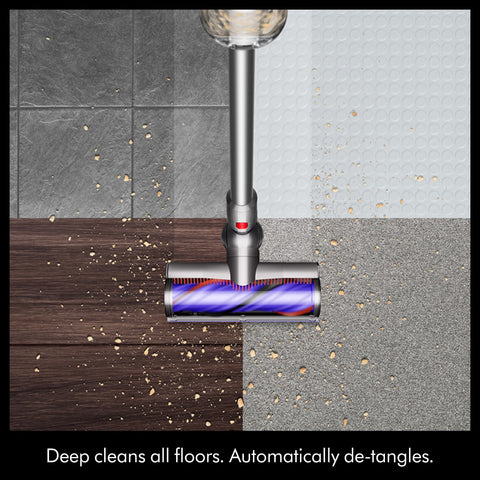 Dyson V9 Motorbar whole-machine filtration captures fine dust and allergens