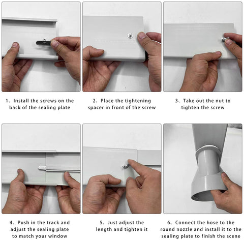 DYUJTMQ adjustable window plate in use enables flexible sealing for different windows.