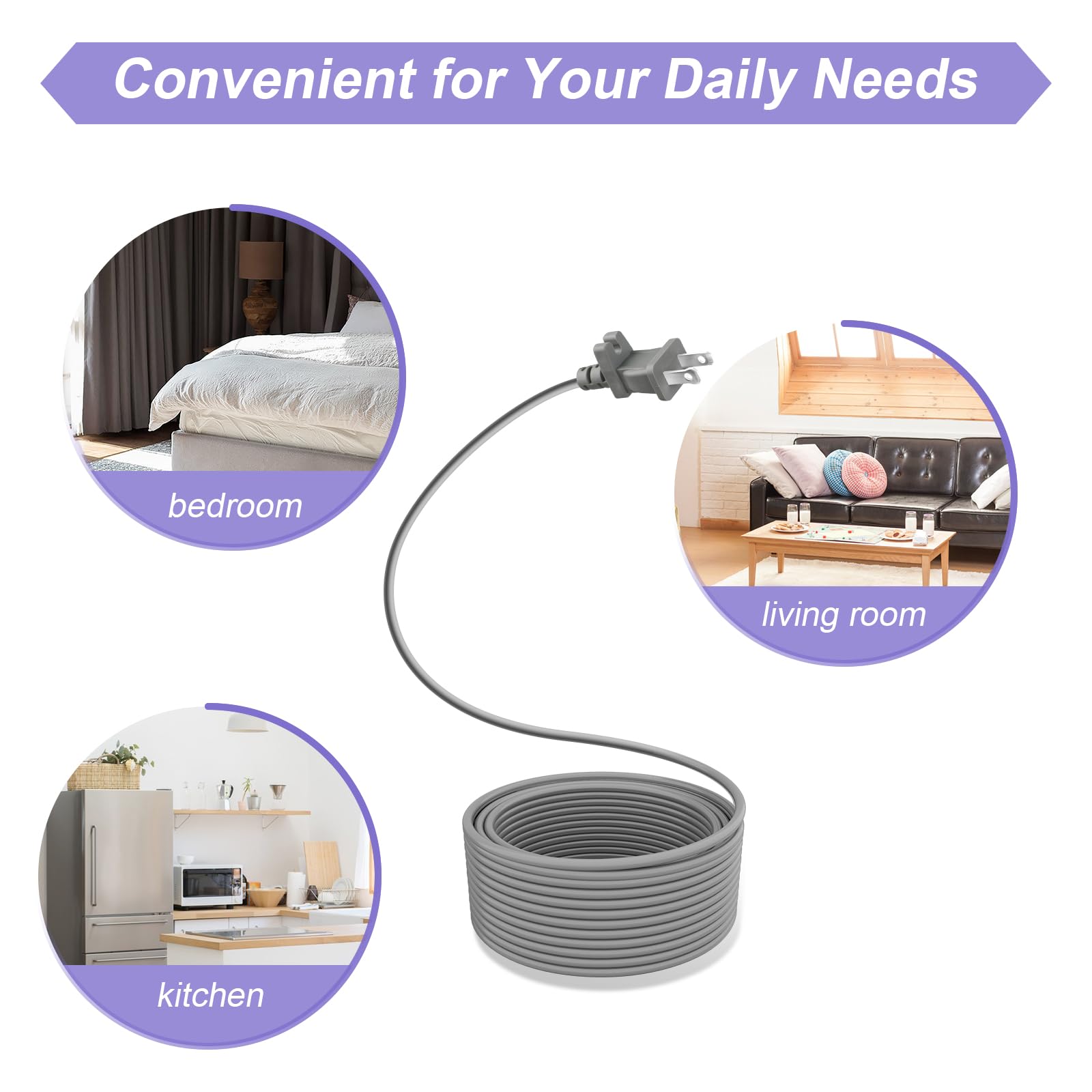 DZQPPC 36ft extension cord for Kenmore vacuums adds reach for large rooms