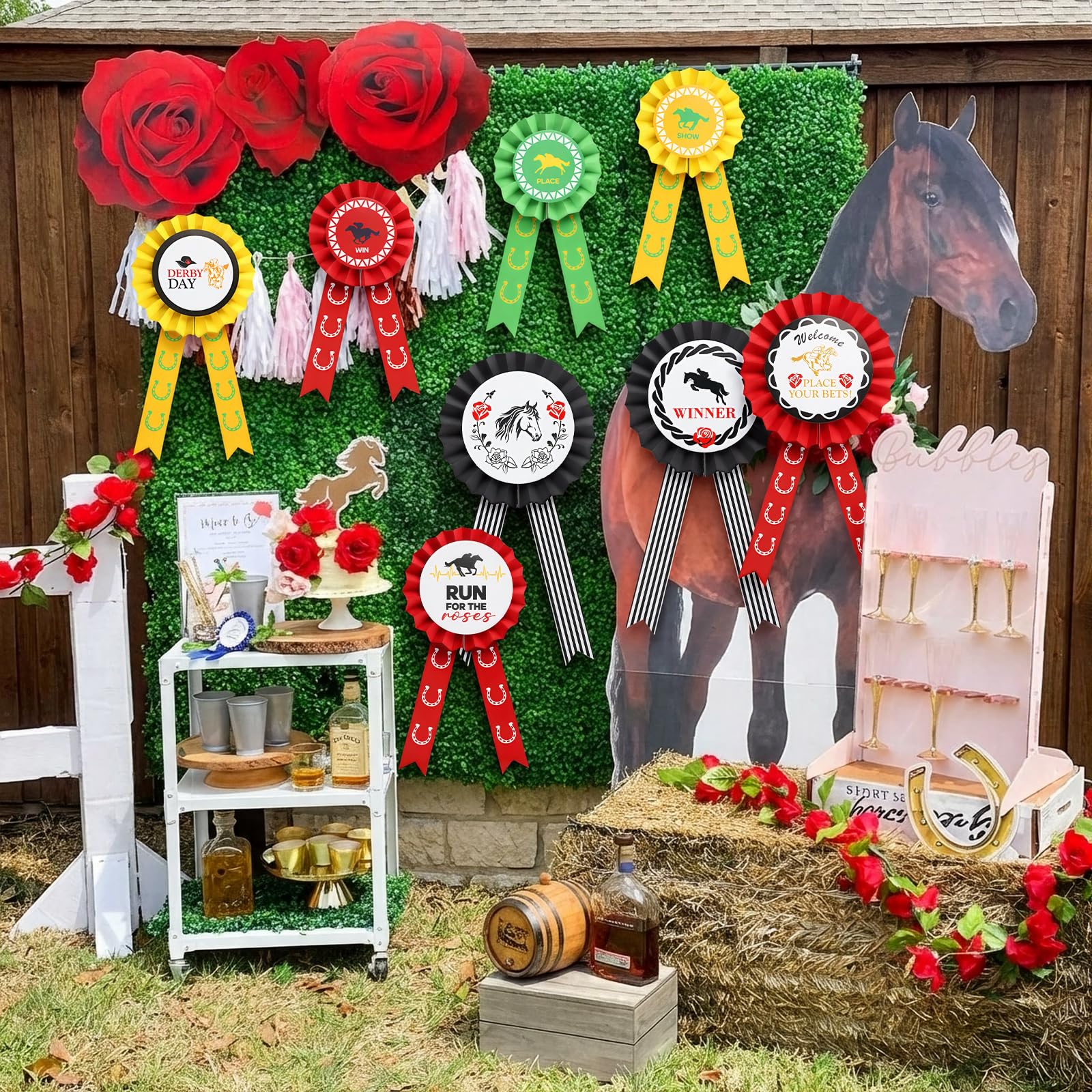 Eaasty derby decorations horseshoes motif enhances Derby Day ambiance.