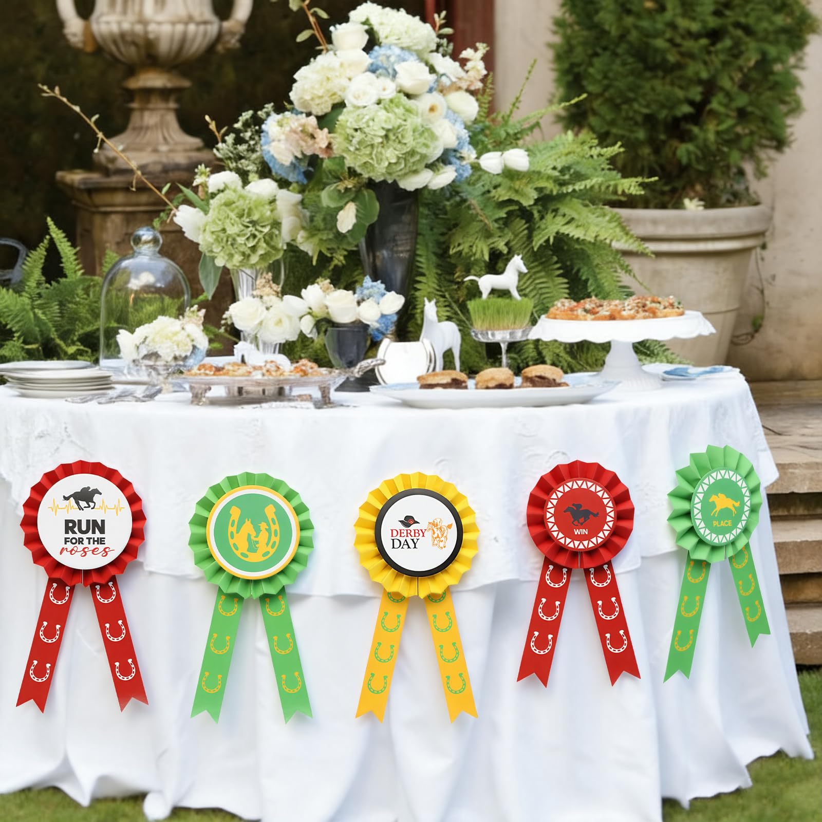 Eaasty derby decorations paper fans, 7.9-inch, provide versatile table accents.