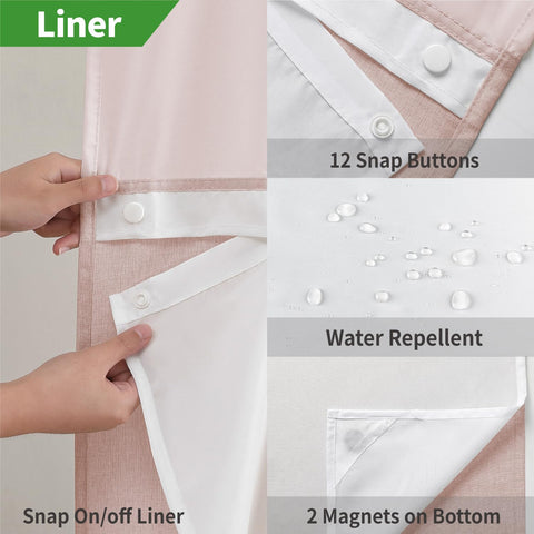 Eachope 71x74 inch curtain fits standard showers for quick upgrade.