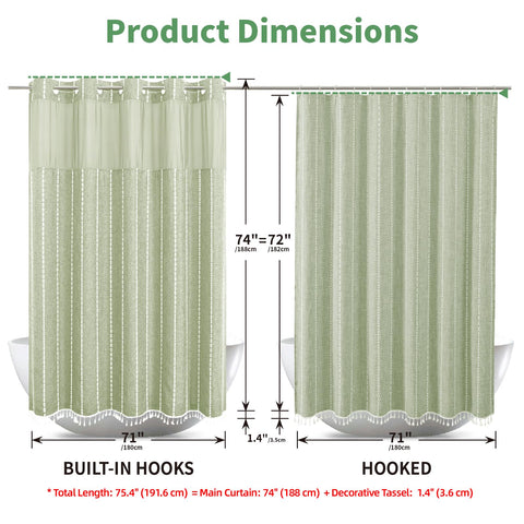Eachope sage green farmhouse curtain in a bathroom setting for cohesive decor