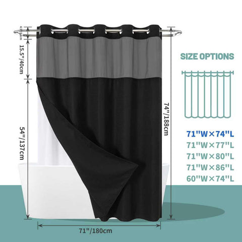 Bathroom setup featuring Eachope curtain and liner for a clean, spa-inspired look.