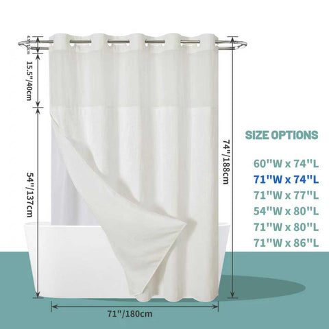 Eachope Shower set highlights a snap-in liner for quick maintenance in the bathroom.