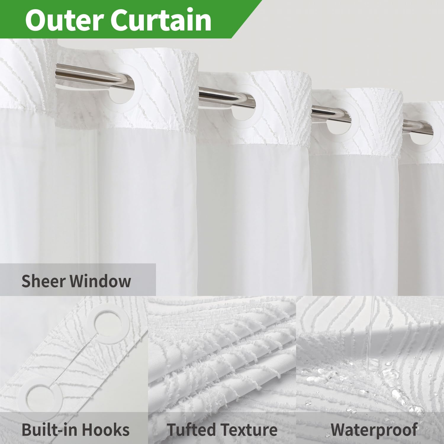 Eachope boho tufted chevron texture curtain adds stylish privacy.