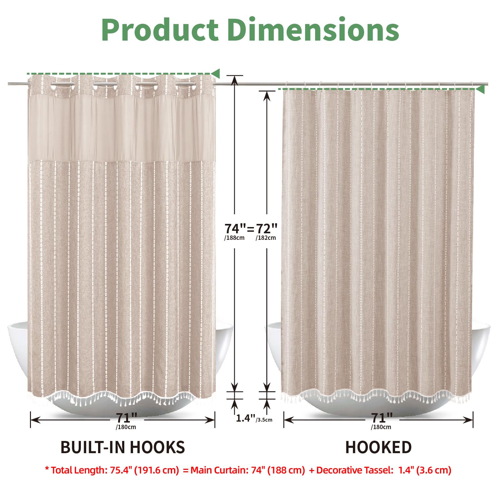 Eachope Boho Farmhouse package includes curtain and liner