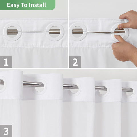 Eachope built-in grommets enable easy hanging without hooks for a tidy look.