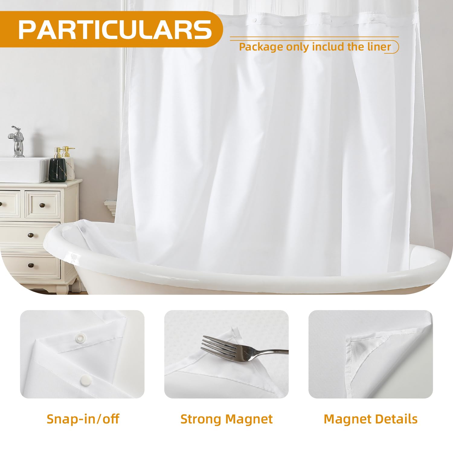 Eachope corner magnets bottom keep liner securely in place.