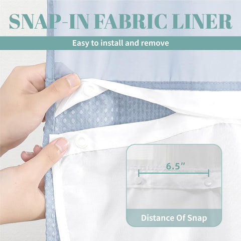 Eachope FrostBlue 71x74 curtain fits standard showers