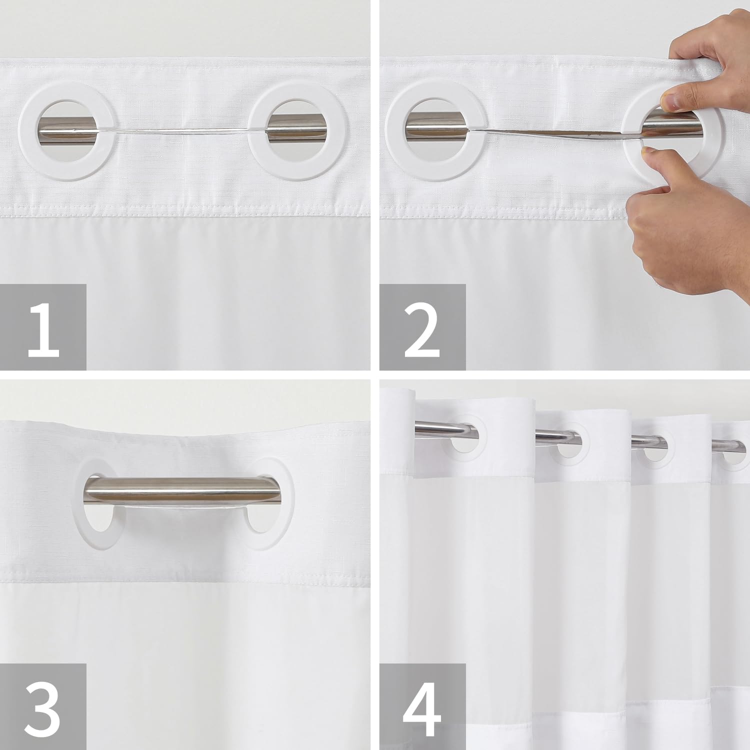 Eachope hotel-quality mesh-top curtain balances light and privacy