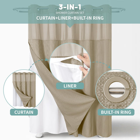 Eachope Khaki snap-on liner detachable for cleaning or replacement