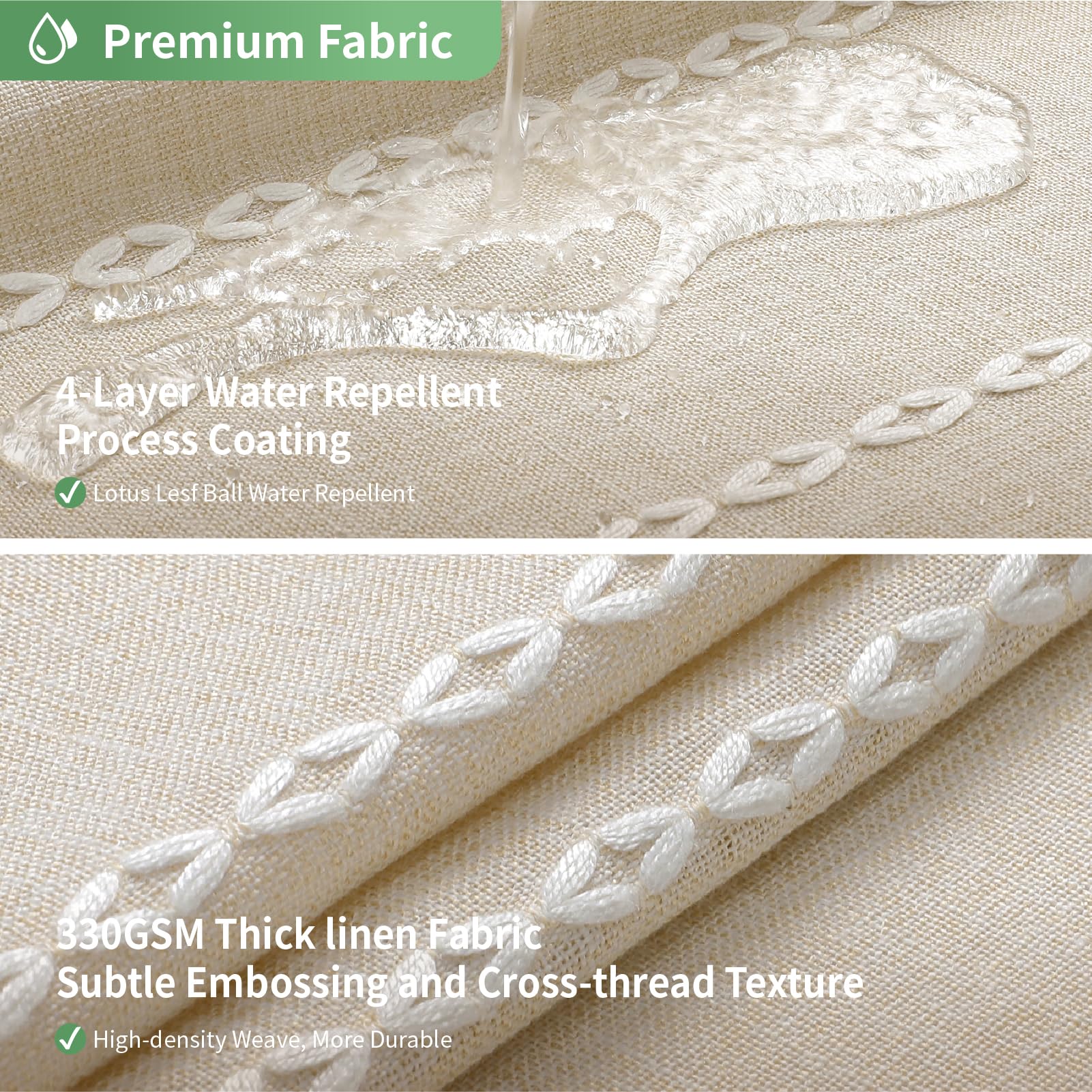 Eachope linen-blend fabric offers a soft, wrinkle-resistant surface