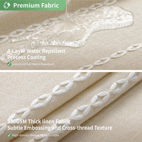 Eachope linen-blend fabric offers a soft, wrinkle-resistant surface