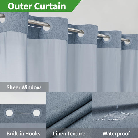 Eachope mesh-top window design lets light in while preserving privacy in the shower.