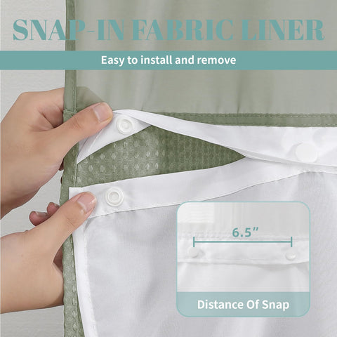 Eachope SageGreen 71x74 inches curtain fits standard showers