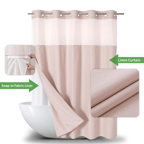 Eachope snap-on liner with magnets provides stable, low-maintenance privacy while showering.