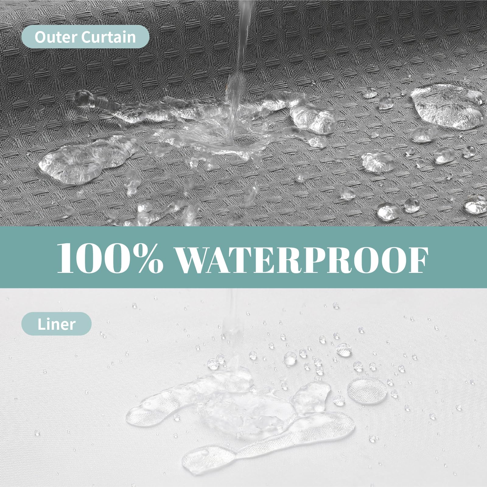 Eachope standard 71 by 74 inches curtain fits standard bathrooms.
