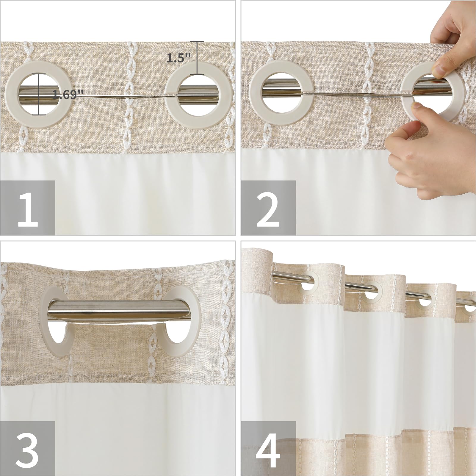 Eachope tassel detail adds decorative texture to the curtain