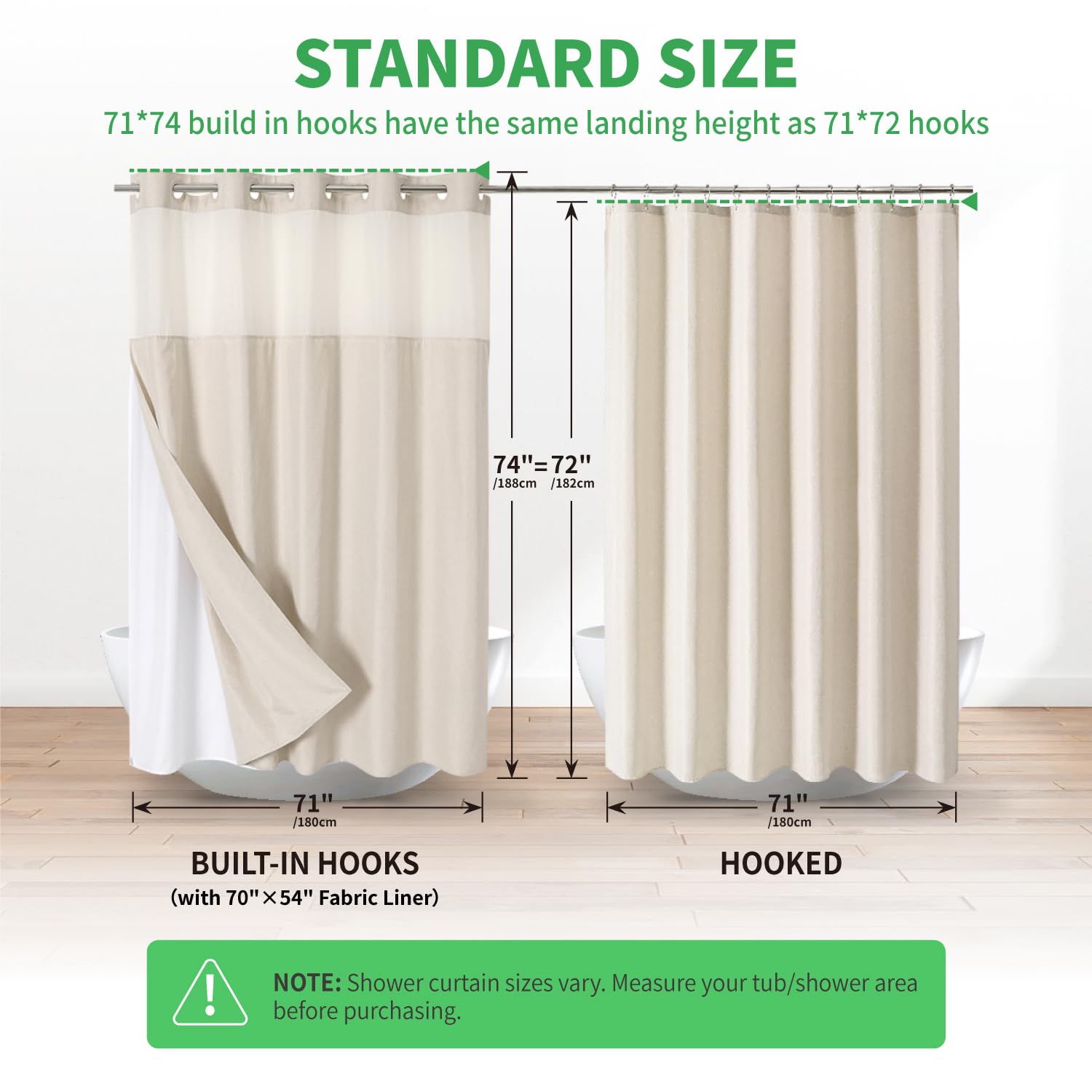 Eachope cream curtain is washable and waterproof for easy maintenance.