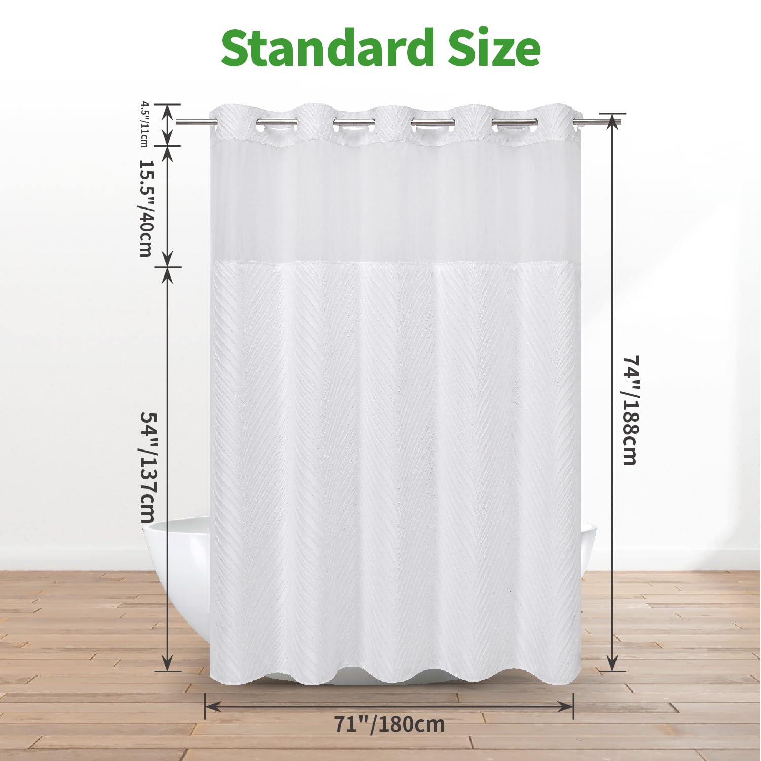Eachope waterproof fabric curtain resists moisture for quick drying.