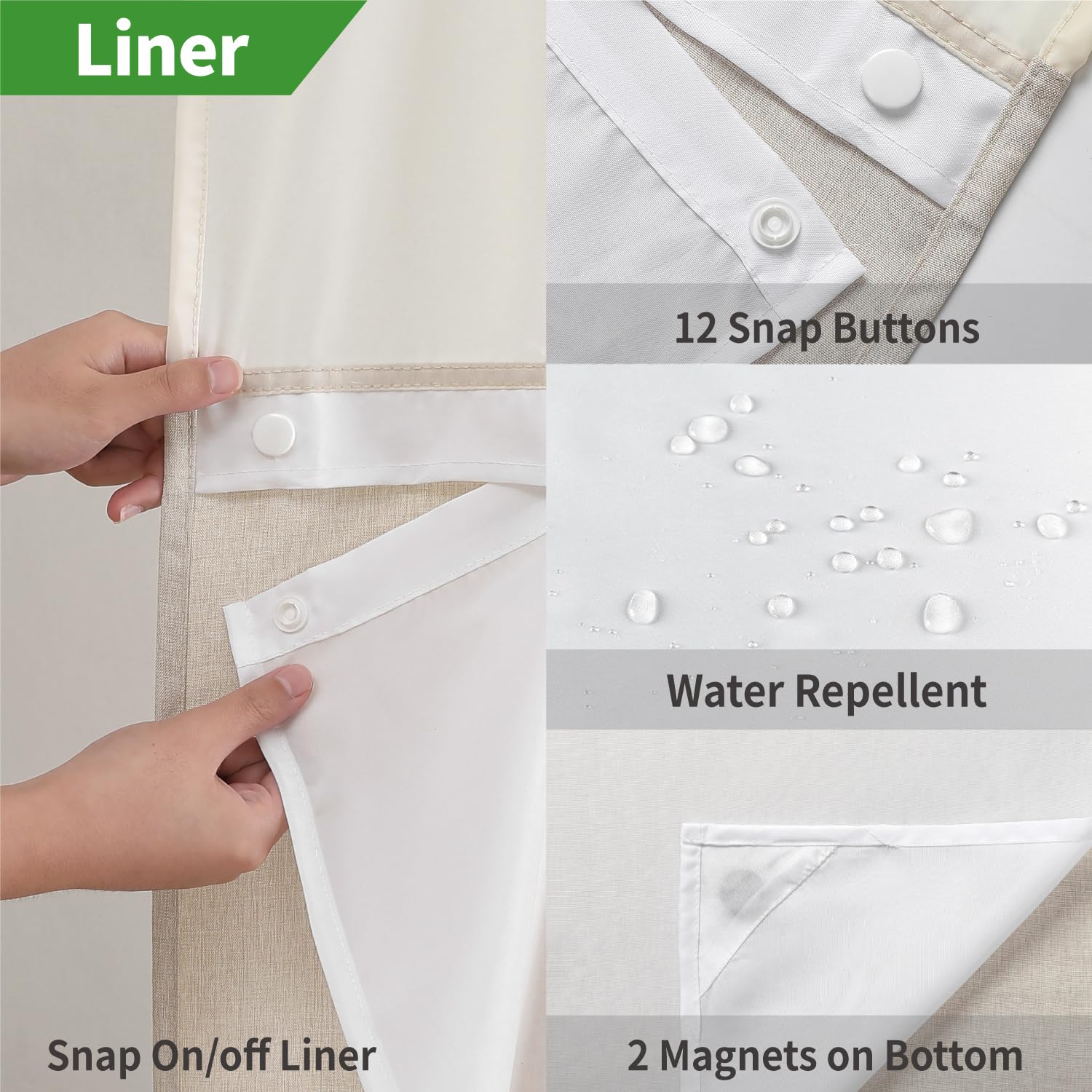 eachope waterproof and washable curtain for easy cleaning