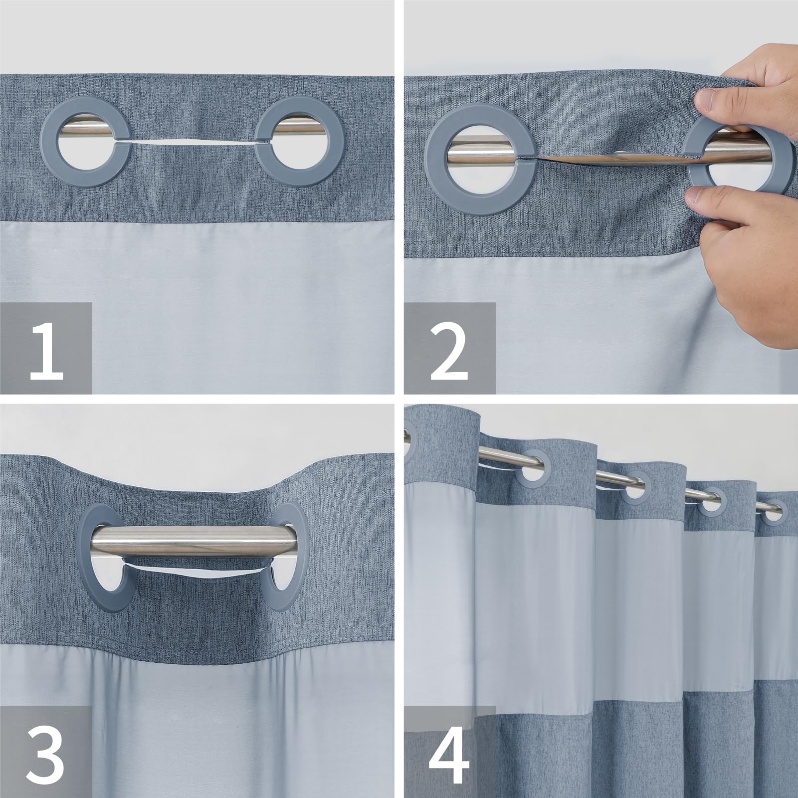 Eachope waterproof and washable curtain keeps bathrooms fresh with easy maintenance.