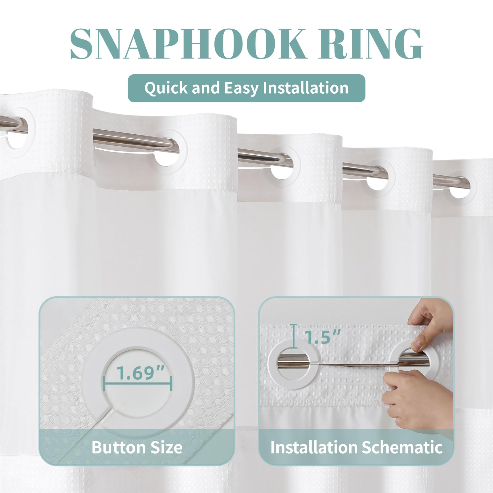 Eachope curtain size 71 W x 86 L for standard showers