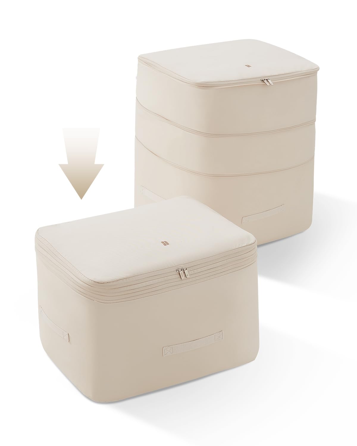 Eachy 3-layer compression bag demonstrates space-saving design for bulky bedding.