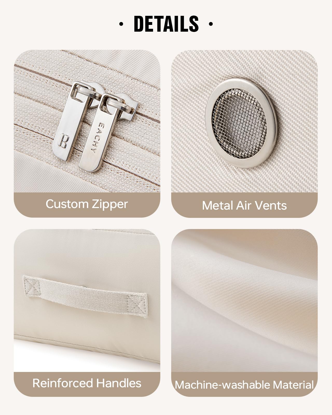 Eachy durable bag shields bedding from wear during storage.
