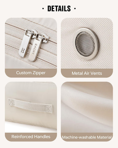 Eachy durable bag shields bedding from wear during storage.