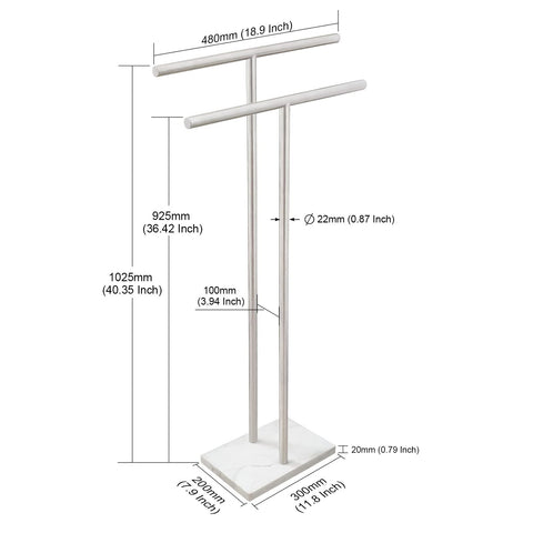 EADOT two-tier arms hold bath towels neatly and off the floor.