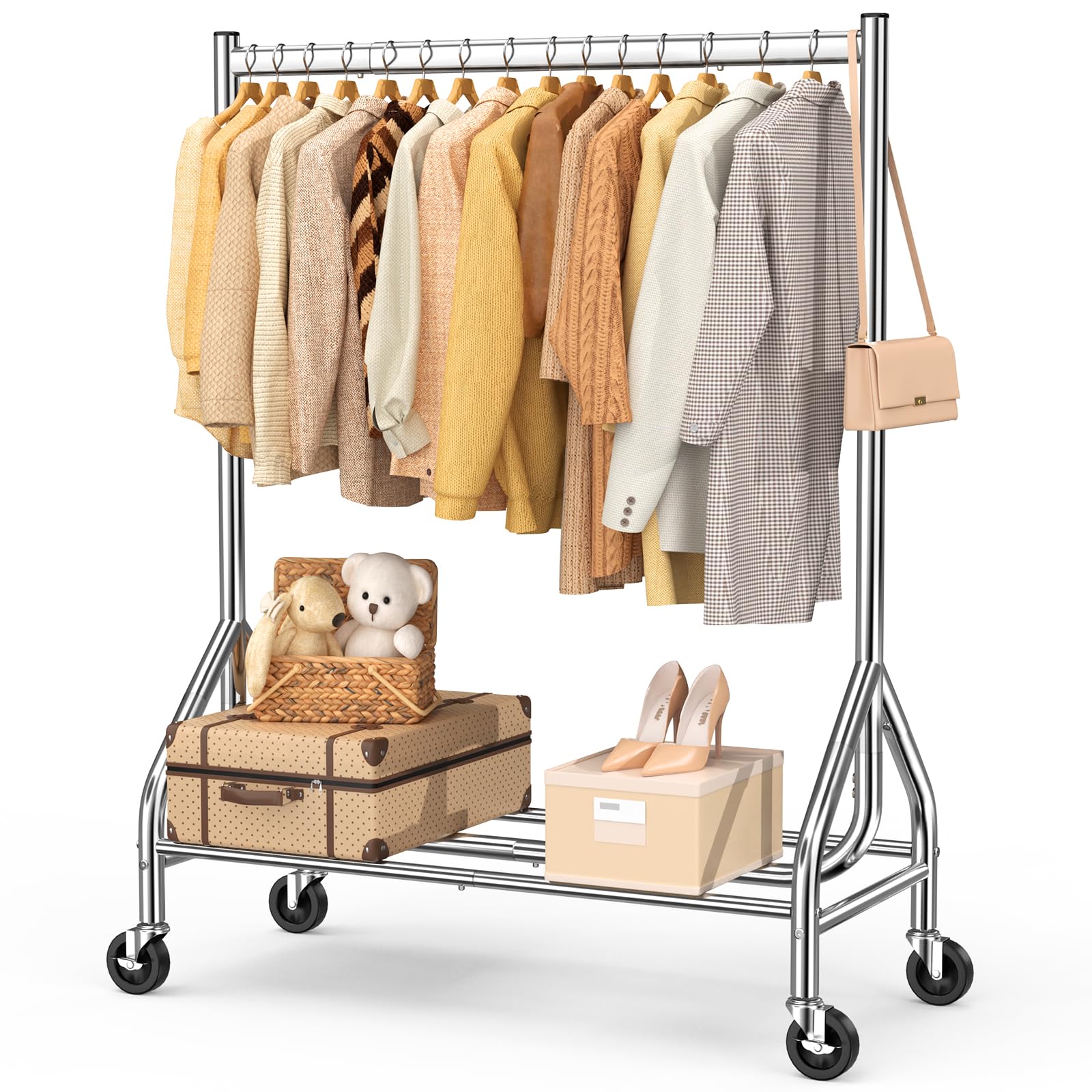 EAGMAK heavy-duty clothes rack with 420 lb capacity for sturdy, organized storage.