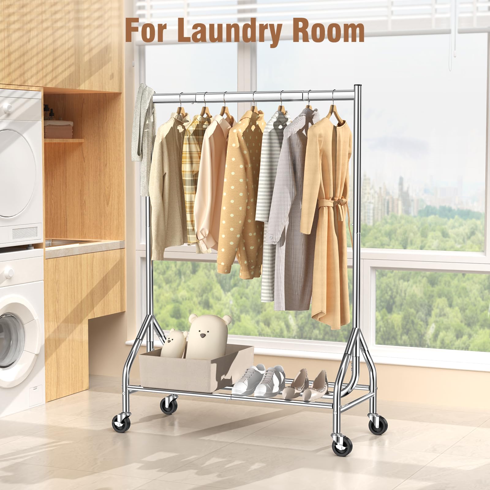 EAGMAK entryway use showing versatile coat rack setup.