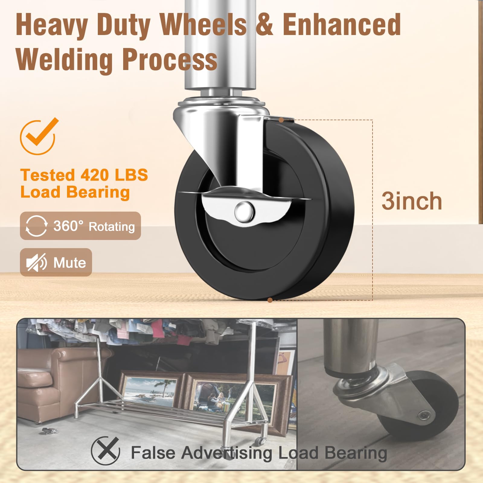 EAGMAK thick elliptical rod provides strong garment support.
