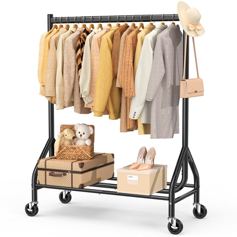EAGMAK heavy-duty clothes rack assembly stage shows quick setup for spaces