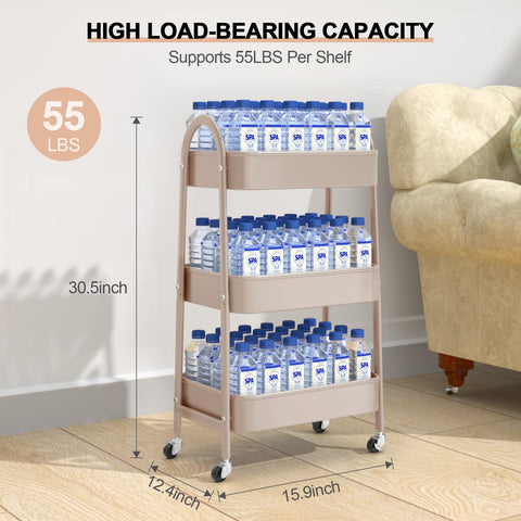 EAGMAK assembly-ready beige cart with clear setup steps