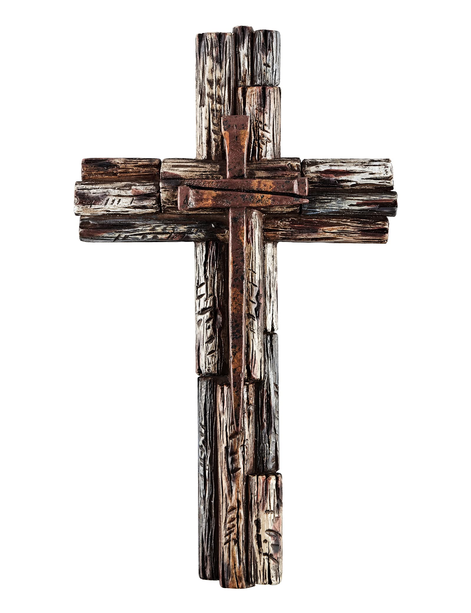 Eagrafts rustic cross with wood-like resin finish adds timeless charm to any room.