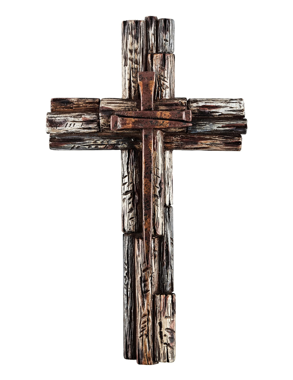 Eagrafts rustic cross with wood-like resin finish adds timeless charm to any room.