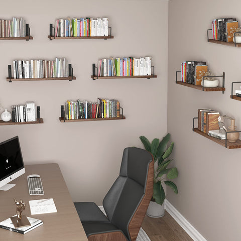 EALLRINEC wall-mounted shelving with brackets ready to install