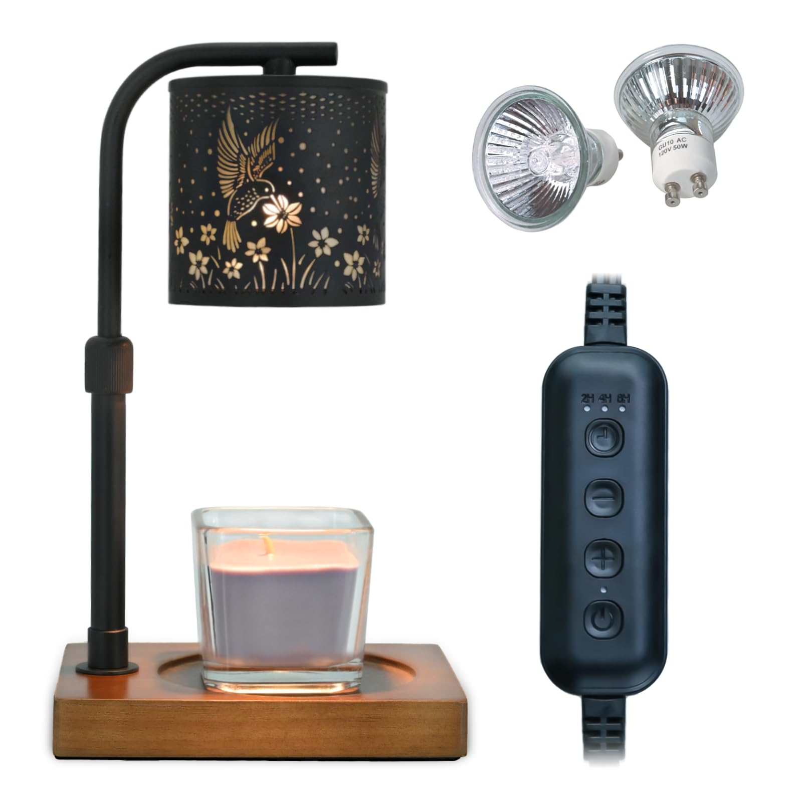 Eandisom candle warmer with dimmer control for customizable heat and glow.