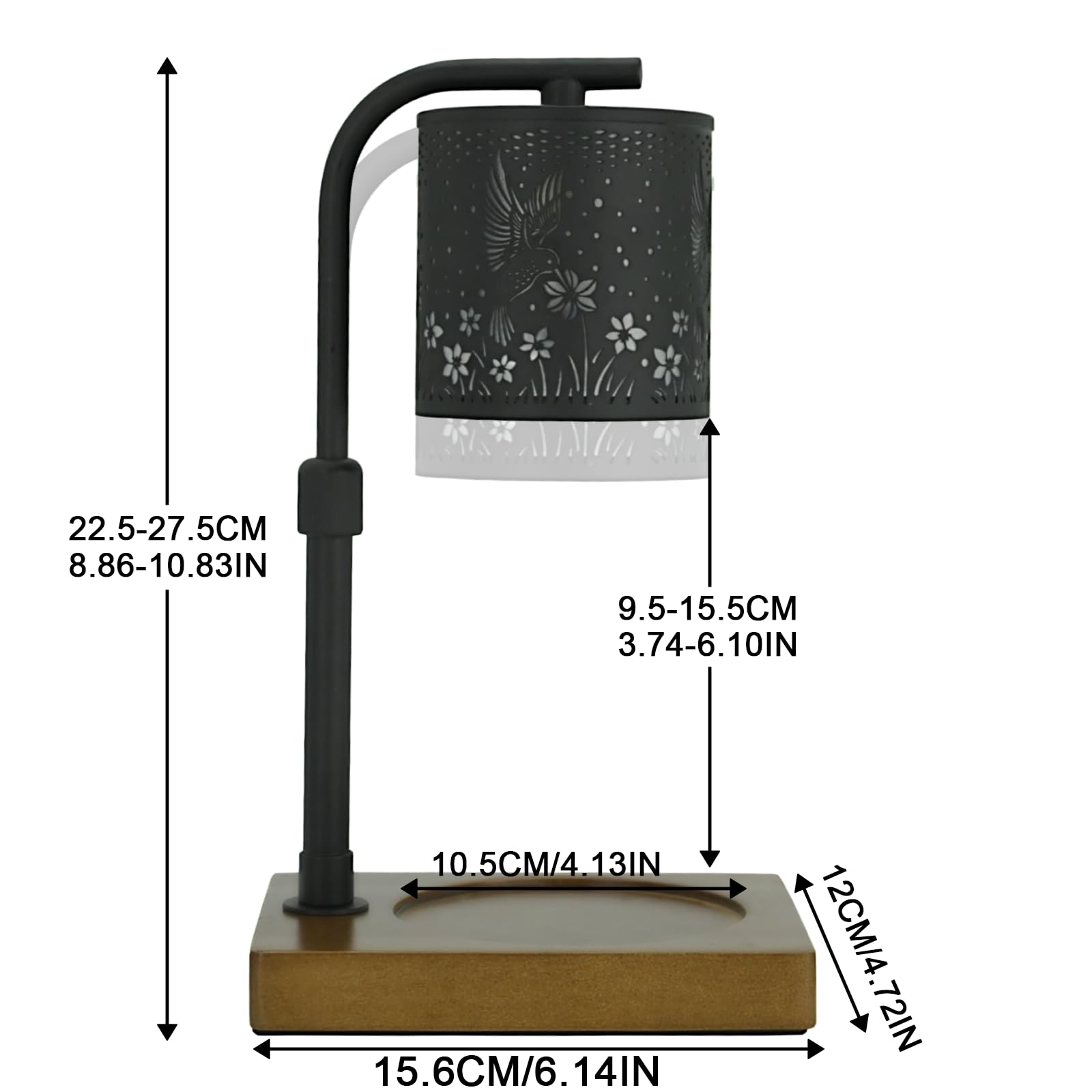 Eandisom candle warmer lamp compatible with standard jar candles for clean diffusion.