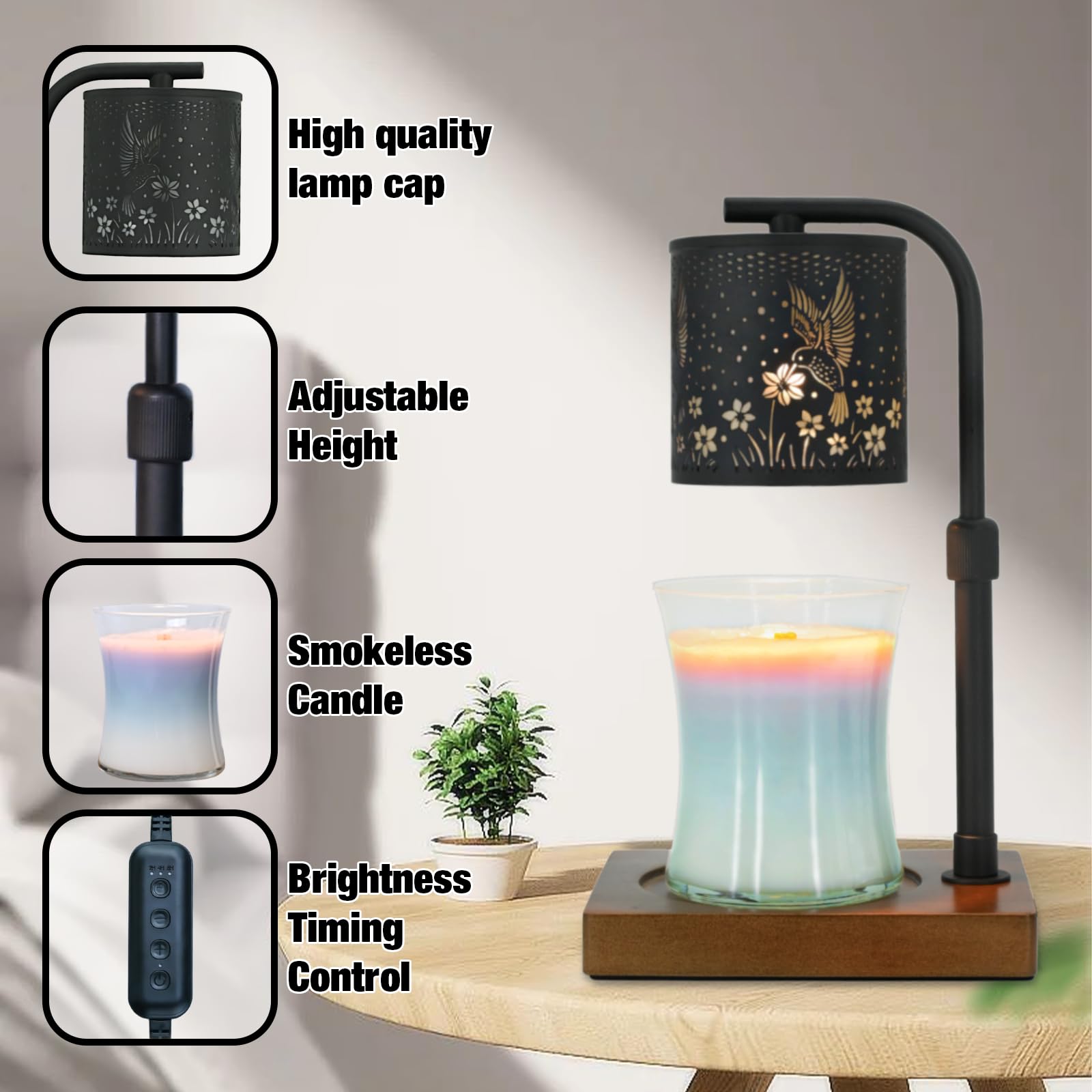Eandisom warmer lamp includes two 50W bulbs for consistent warmth and scent.