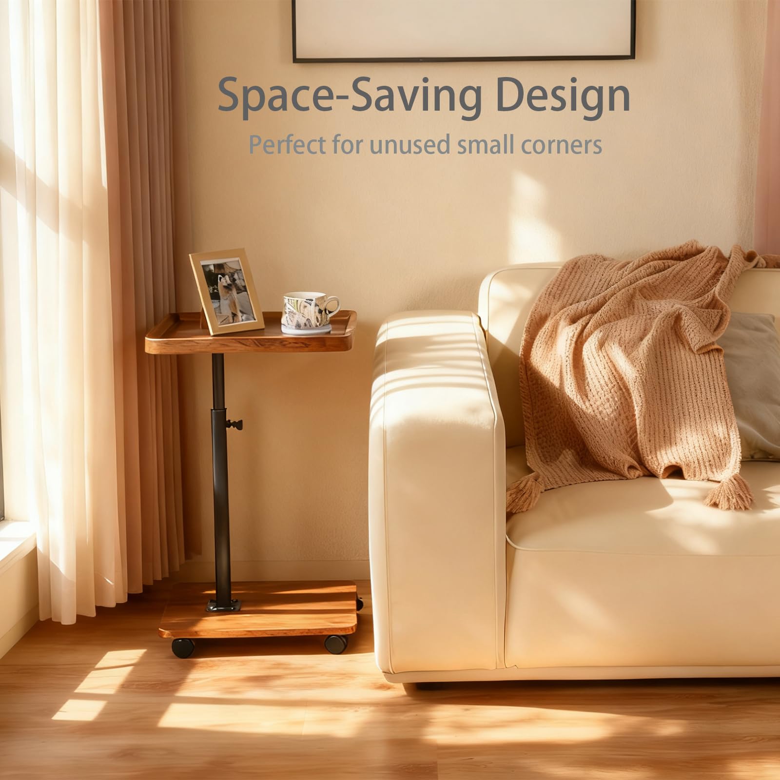 Eansstofars C-shaped end table for couch-side convenience and space-saving