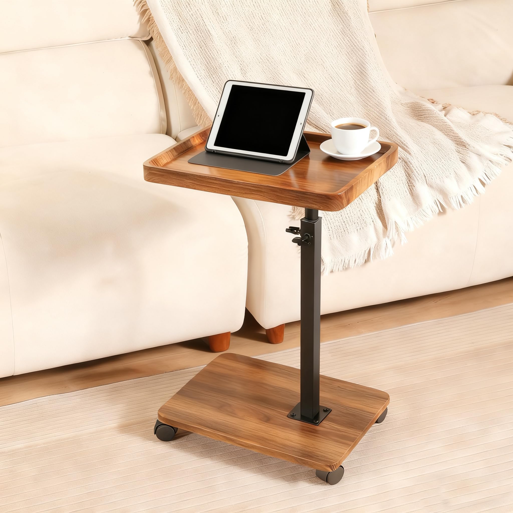 Eansstofars rolling table with wheels for flexible placement