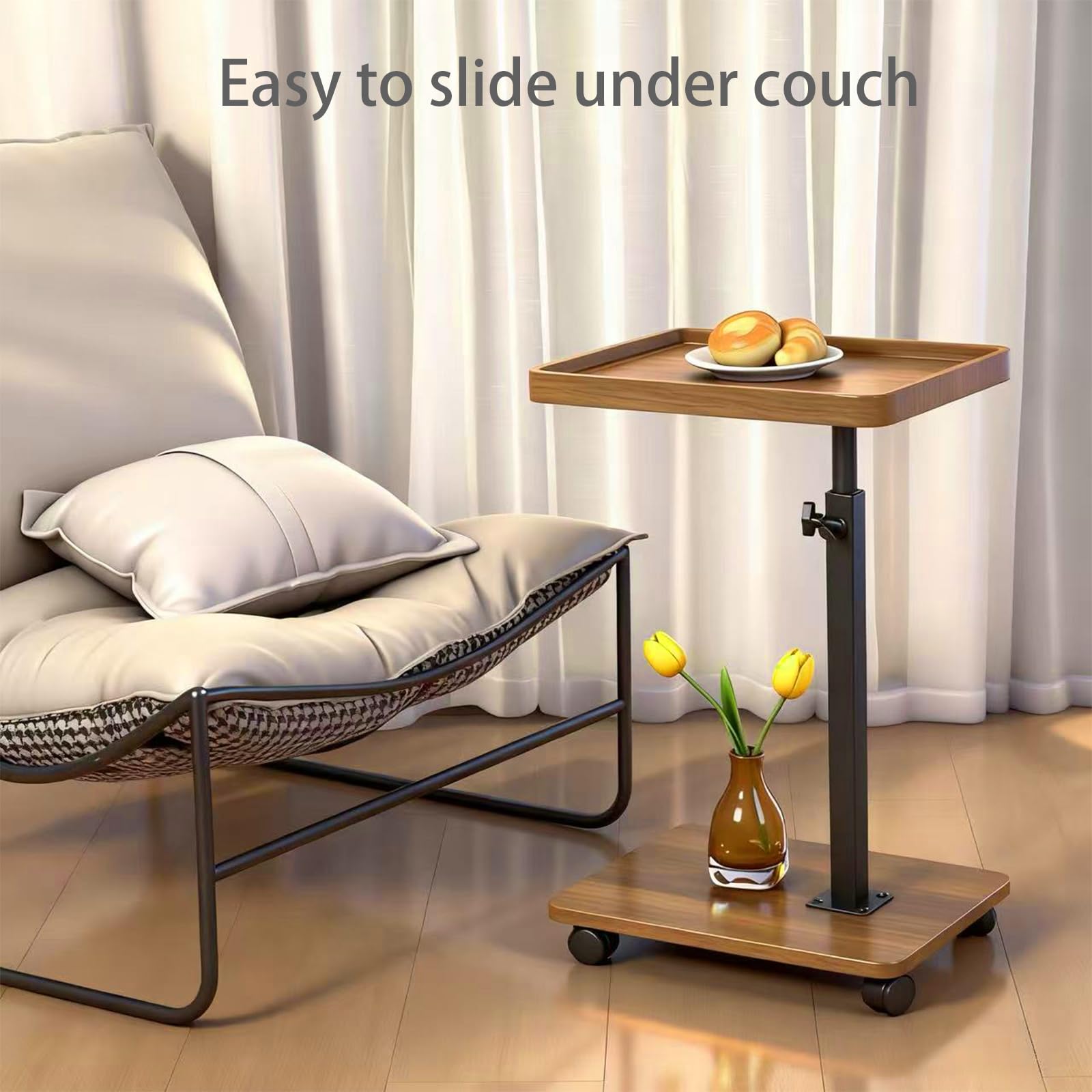 Eansstofars rustic wood and black steel finish adds simple charm