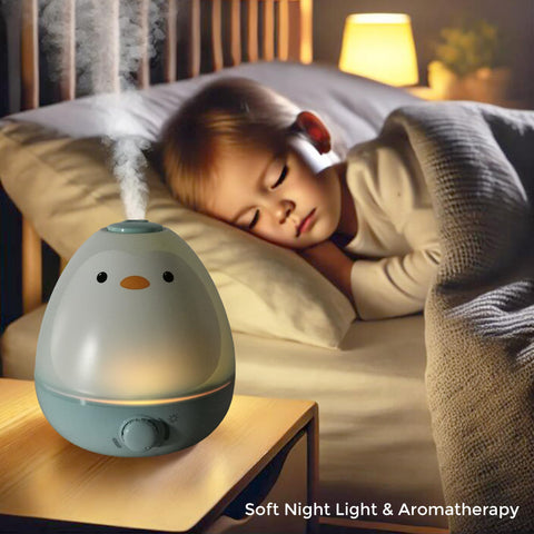 Earnest Living Baby 3-in-1 humidifier diffuser in operation boosts aroma diffusion for a calmer room