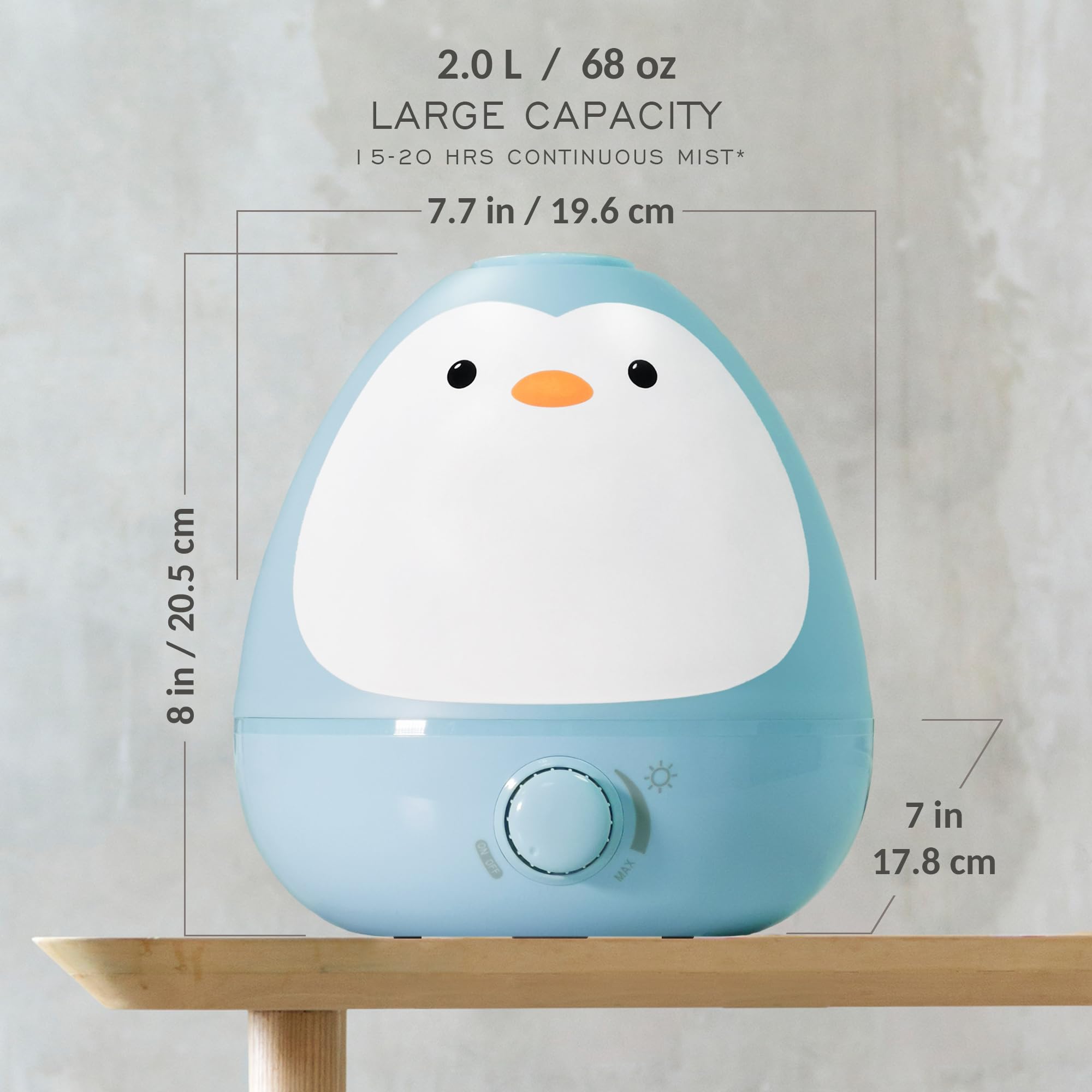 Earnest Living 3-in-1 humidifier nightlight glows with color-changing ambiance